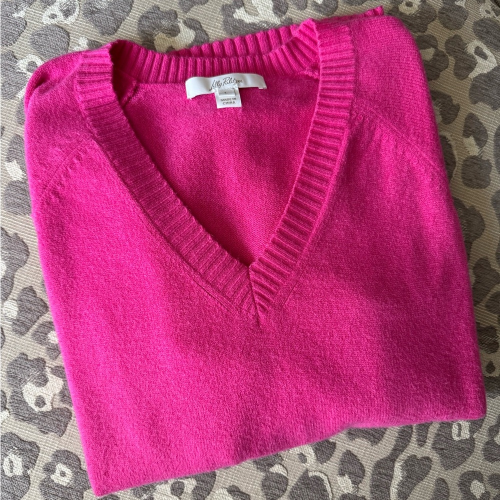 Lily Pulitzer Kaycee Pink Sweater L